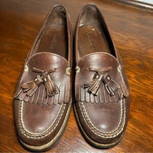 Polo Sport Ralph Lauren Brown Leather Tassel Kiltie Loafers Size 8.5 D EUC